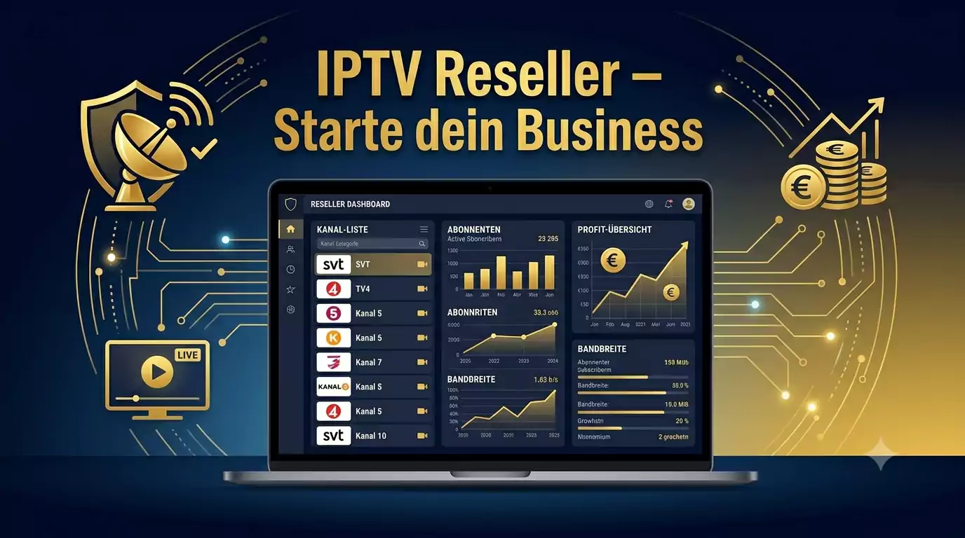 IPTV Reseller Dashboard und Partnerprogramm Illustration